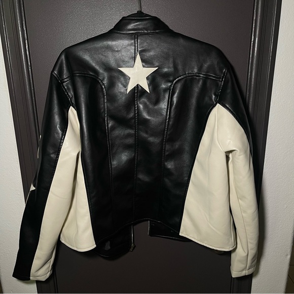 Fashion Nova Faux Leather Star Jacket - Picture 3 of 4